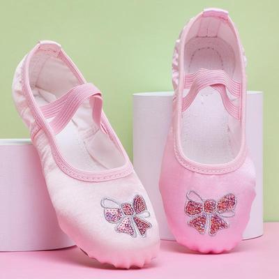 Scarpette da ballo da ragazza ricamate con paillettes e suole morbide, adatte per adulti, ideali per yoga e danza