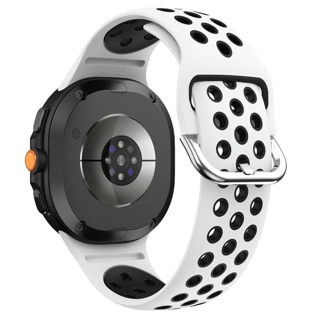 Multi-Hole Dual Color Silicone Strap for Samsung Galaxy Watch8 Classic 46mm/Watch8 40mm/44mm Breathable Watch Band
