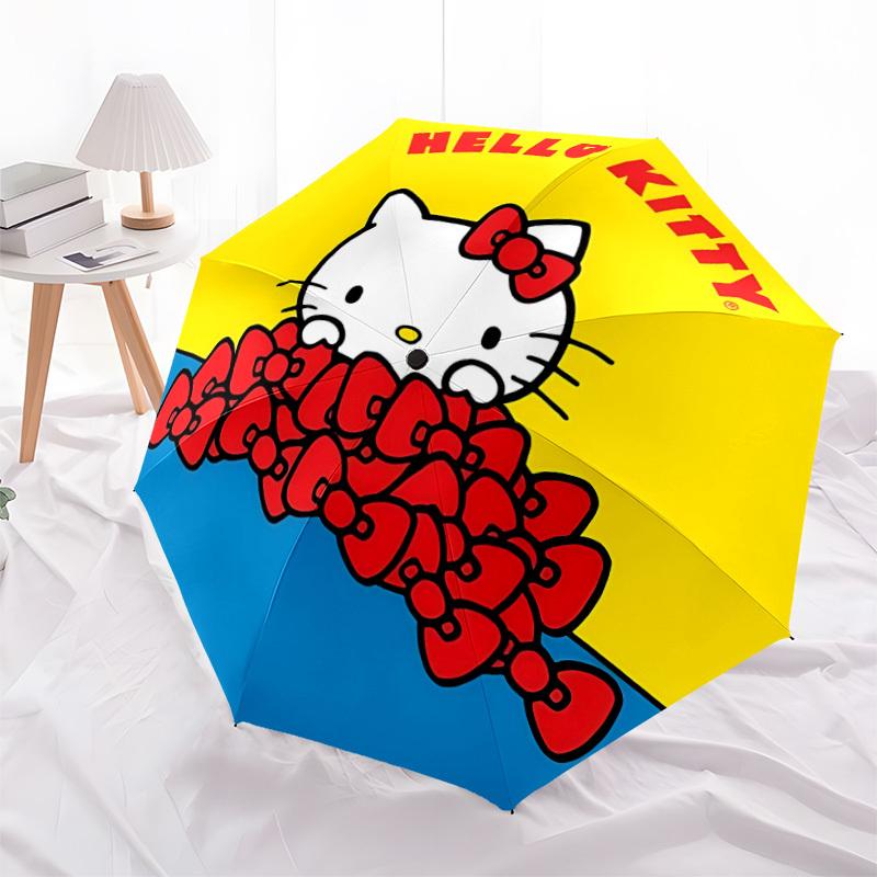 1ks Automatický dáždnik Hello Kitty Odolný železný rám a plastová rukoväť, Darček pre mužov a ženy, Pevná konštrukcia, Najlepší na Vianoce, Helloween, Hru