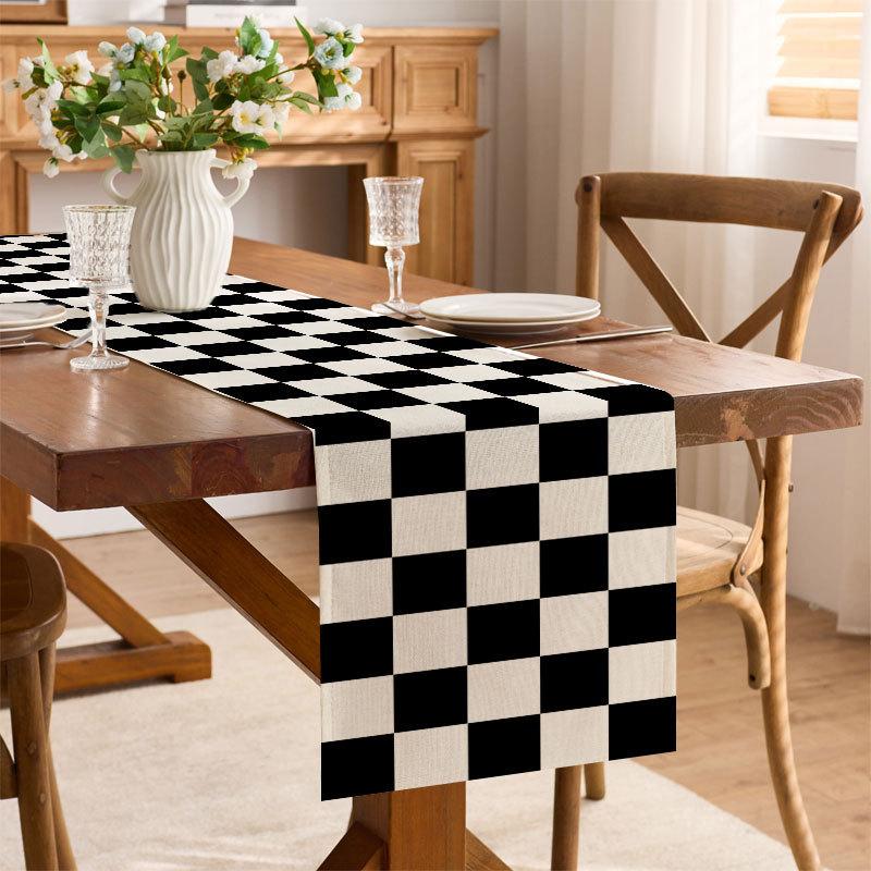 

Скатерть-дорожка с полосками под лен - Моющийся полиэстер декор для кухонных столов и ТВ-консолей в скандинавском стиле 30x50cm