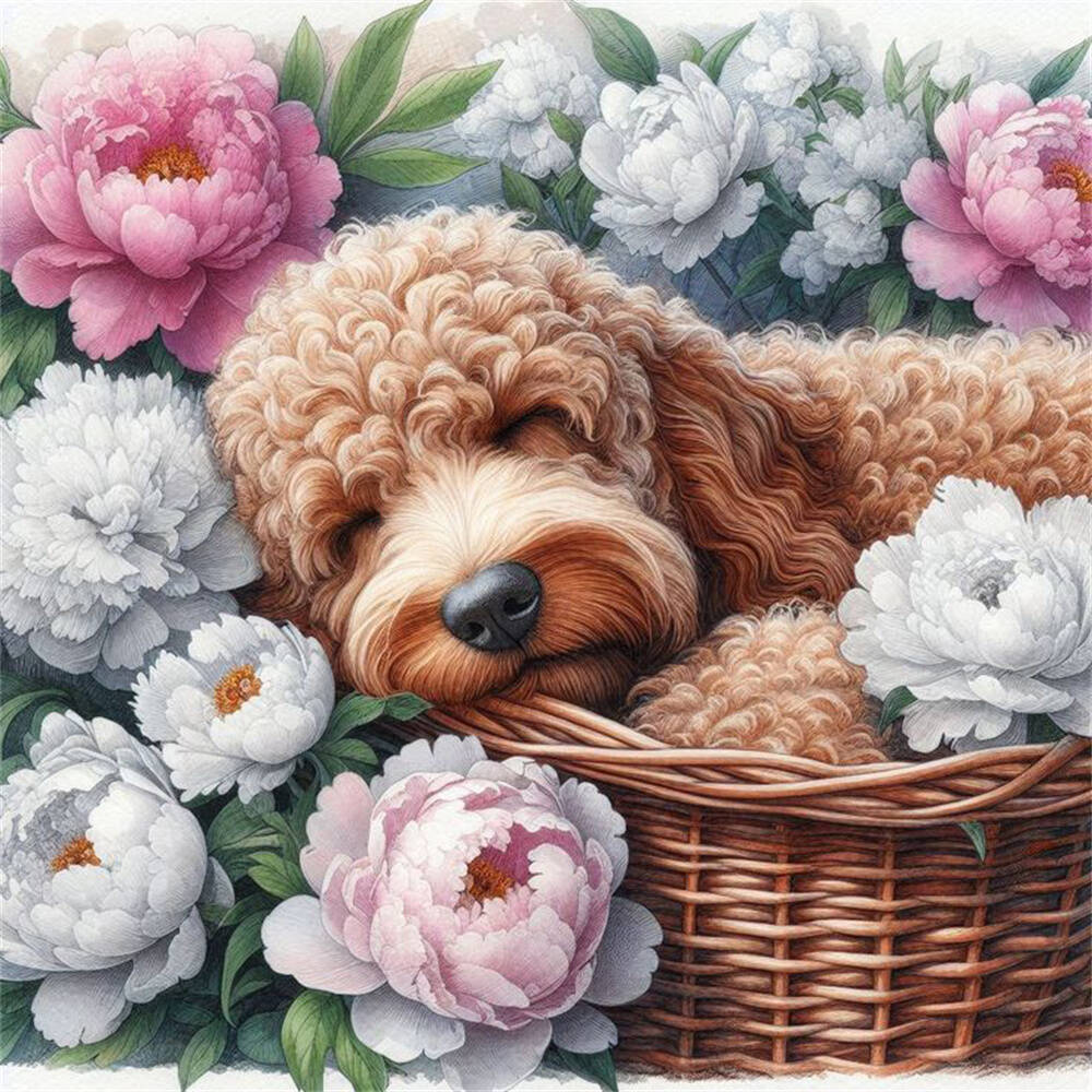 Diamond Painting Complete Kit Dog Animal Flower Landscape Full Round Diamond Mosaic Home Living Room Art Craft