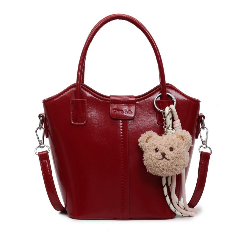 Solid Color Handbag Women's New Fashion Casual Commuter Shoulder Messenger Bag