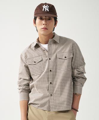 KIIMUIR Crop Check Shirt_Brown