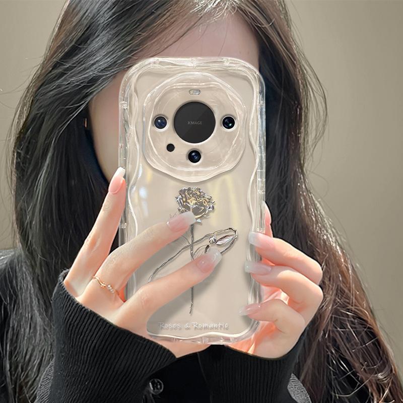 Rosenblumen Geeignet für Huawei Mate60pro Handyhülle Vivo/oppo/Xiaomi Nova7 Transparent Glory 90