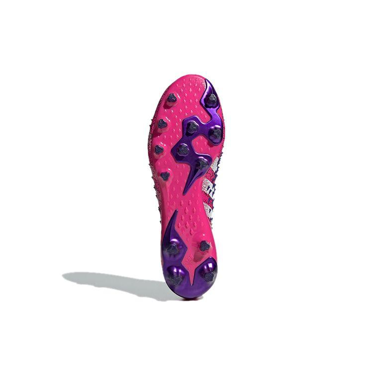 Adidas Predator Freak .1 Round Toe Lace-Up AG (Rubber Short Studs) Slip-Resistant Durable Soccer Shoes Men Soccer Shoes Black Pink FZ3751