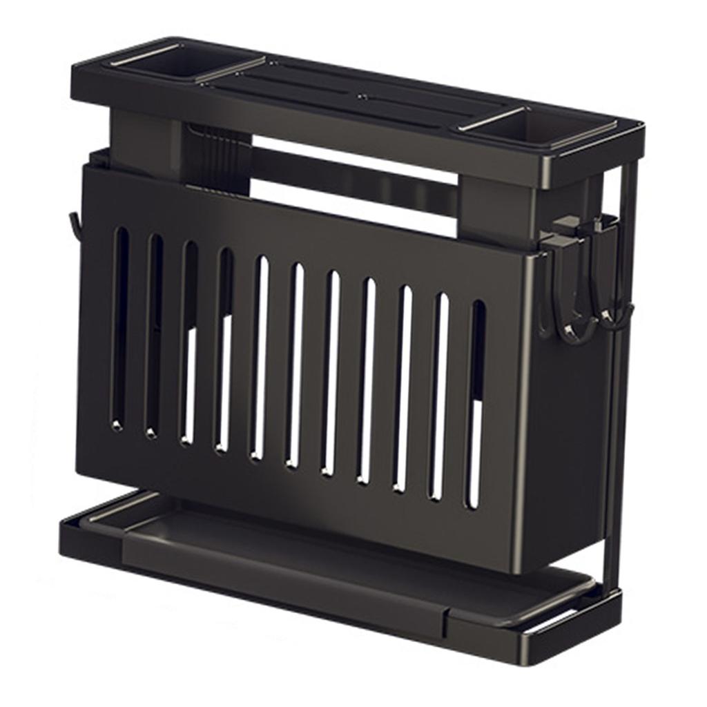 Kitchen Knives Chopstick Rack with Draining Tray Wall Mounted Multifunctional Utensil Knives Holder