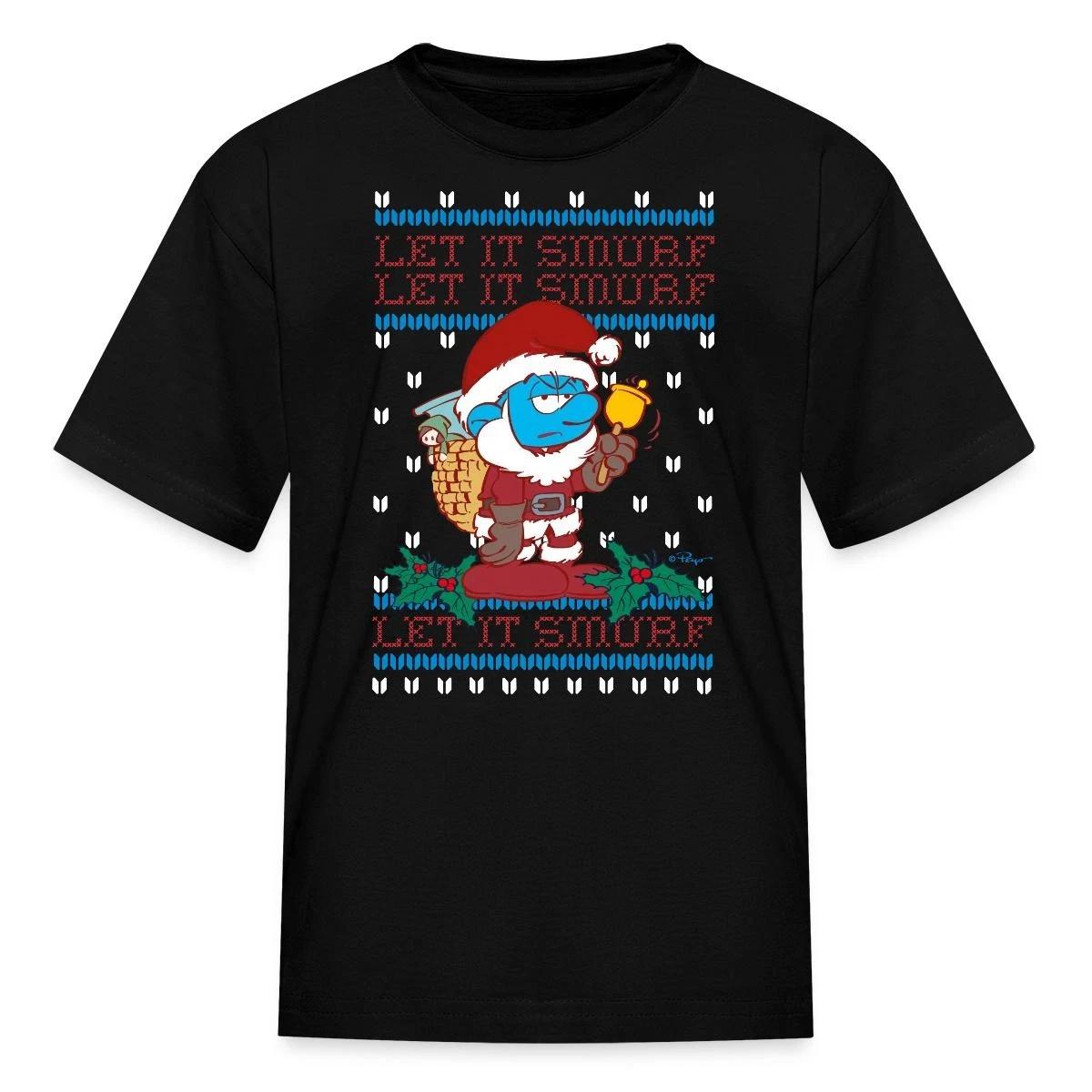 The Smurfs Grouchy Smurf Ugly Christmas Kid s T-Shirt XL