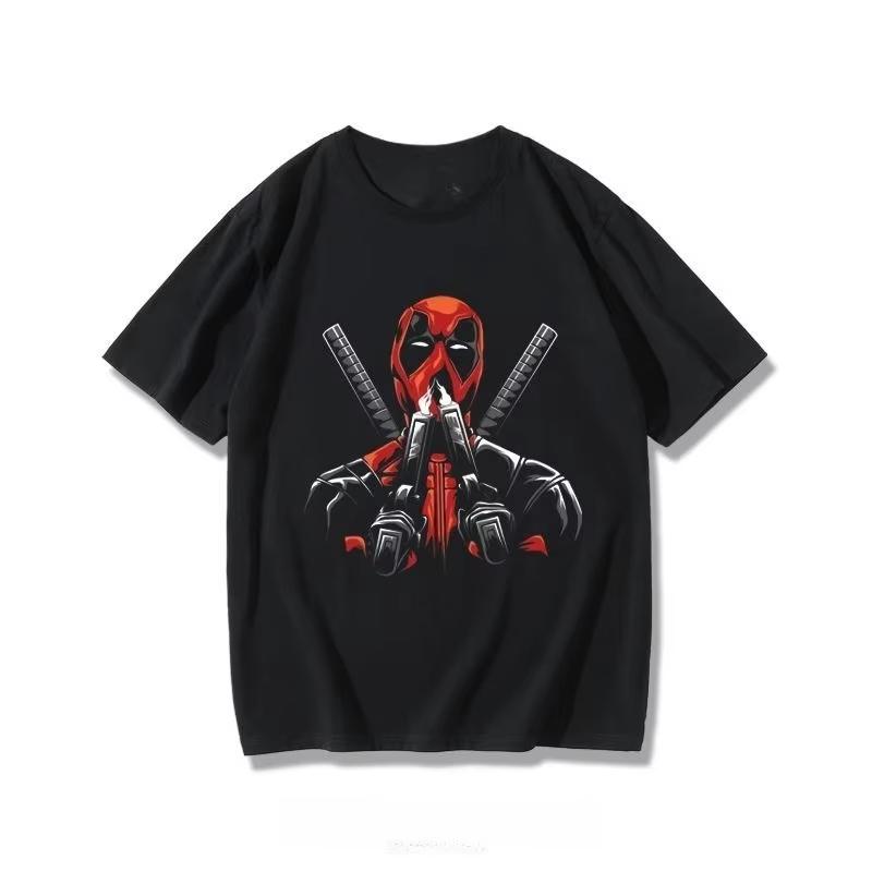 Summer Children's T-shirt with Comfortable and Breathable Fabric, Deadpool Pattern, Suitable for Theme Parks