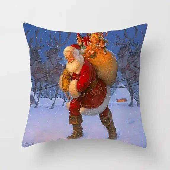 

Наволочки с рождественской тематикой Аксессуары для автомобиля Офис Санта-Клаус Гостиная Диван Домашние наволочки 40x40cm
