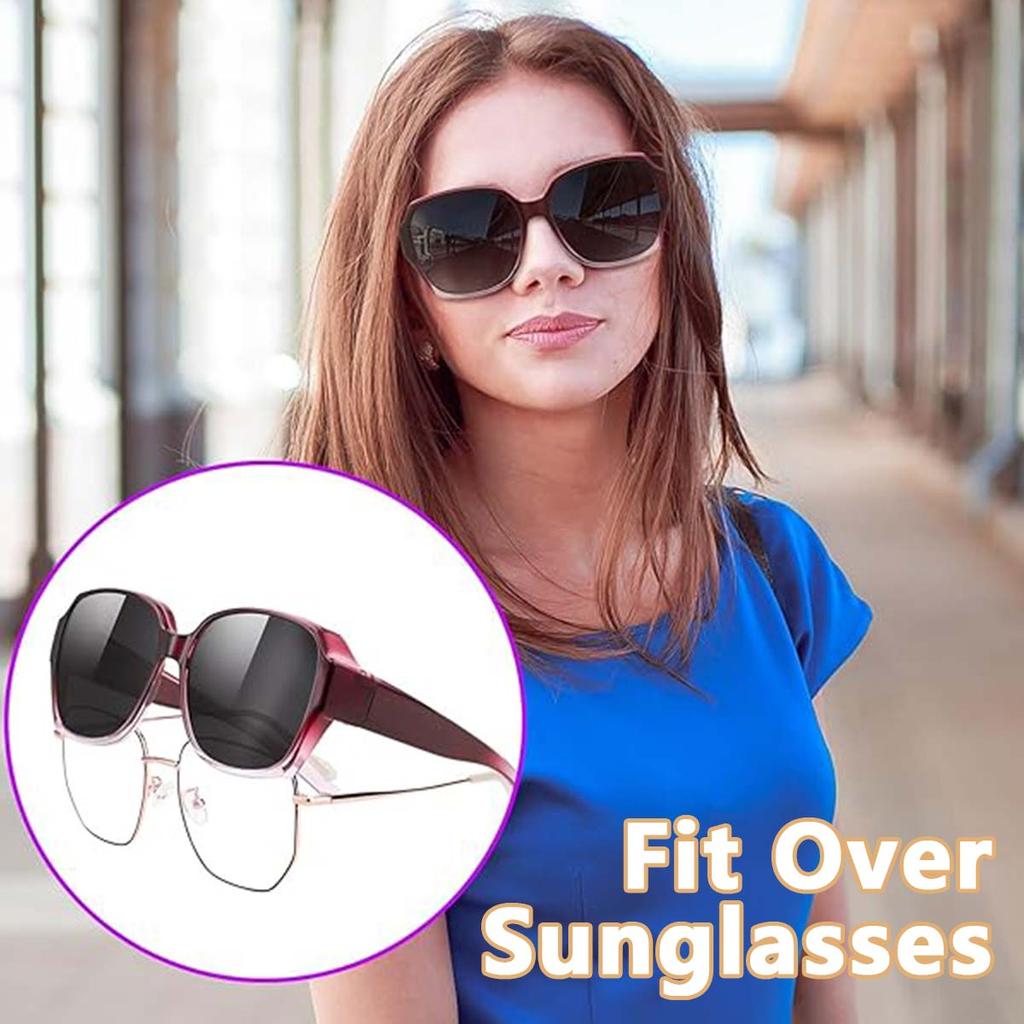 Sunglasses Fit Over Glasses for Men Women, Wrap-Around Glasses UV400 Protection for Driving and Outdoor 1packT01