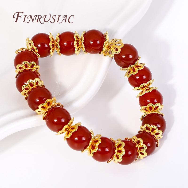 5/6/8mm 18K Gold Plated Brass Filigree Bead Caps Flower Cap For Beads DIY Beading Jewelry Making Supplies 50/100 pcs Wholesale