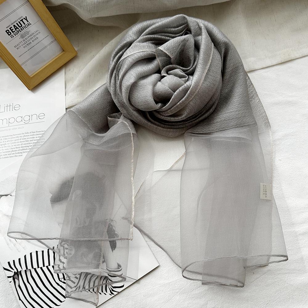 Silk Scarf for Women's New Summer Sun Protection High-end Shawl Silk Gold Thread Scarf