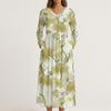 Dress For Women Long Boho Beach Dress Elegant Maxi Dress V-Neck Long Sleeve Dress With Pockets