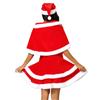Fashion Dress Women Christmas Dress Women With Hat + Cloak Red Set Robe Xmas Party Cosplay Dresses