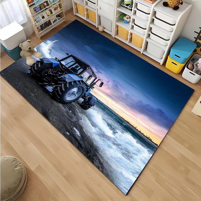 

Car Tractor Series Pattern Carpet, Living Room and Bedroom Household Items, kids Room Sofa Mat Doormat Floor Anti-slip Rug Gift 40x60cm (16x24in)