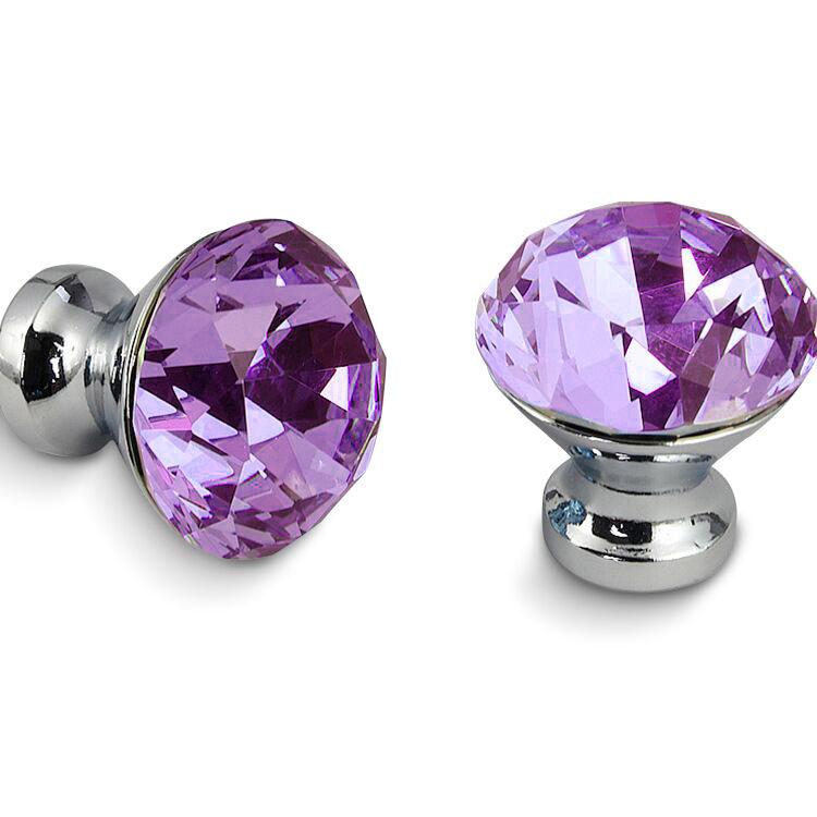 KAK 30mm Kitchen Cabinet Handles Diamond Shape Design Crystal Glass Knobs Cupboard Pulls Drawer Knobs Furniture Handle Hardware