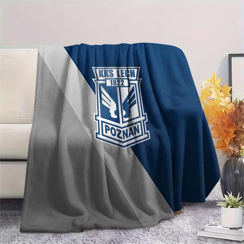 KKS Lech Poznan Flannel Blanket, High quality Comfortable for All Seasons, Home Decor, Warmth and Comfort