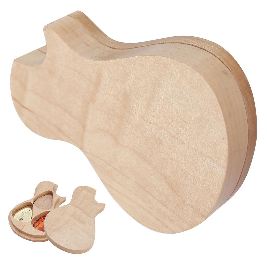 Guitar Pick Box Maple Solid Wood 3 Picks Guitarist Gifts Musical Instrument Accessories