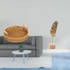 Woven Leaf Fruit Basket Sculpture Snack Serving Bowl with Metal Shaped Figurine Crafts Nordic