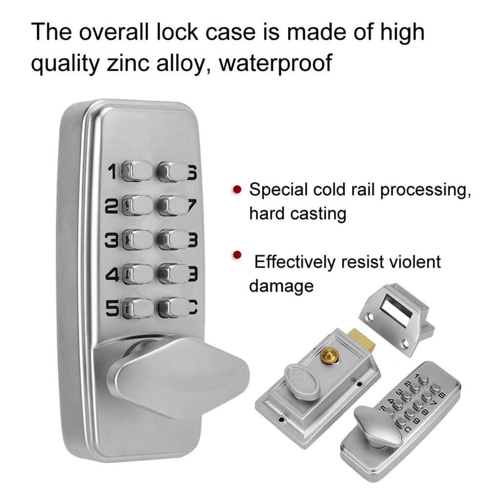 Mechanical Code Lock, Waterproof Digital Door Lock, Indoor/Outdoor Use, Easy Installation, Door Lock