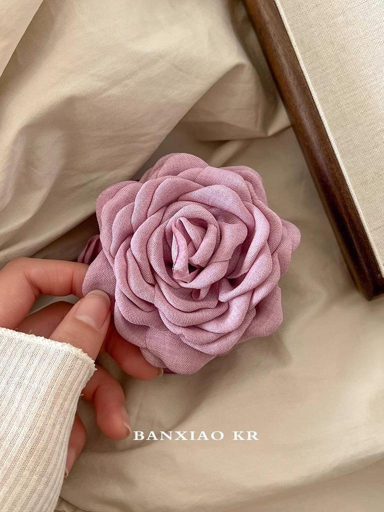 Caro Blumenstoff Rose Haarspange - Europäischer & Amerikanischer Stil Dutt-Accessoire