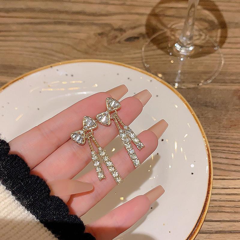 Mote øredobber, retro lette luksus øredobber i lang stil, friske og søte øredobber, high-end gave øredobber smykker gave