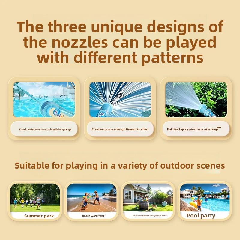 Fun Fireworks Water Jet Spray Pusher Type Toy Water Gun for Kids Outdoor Leisure Splashing Festival Prop