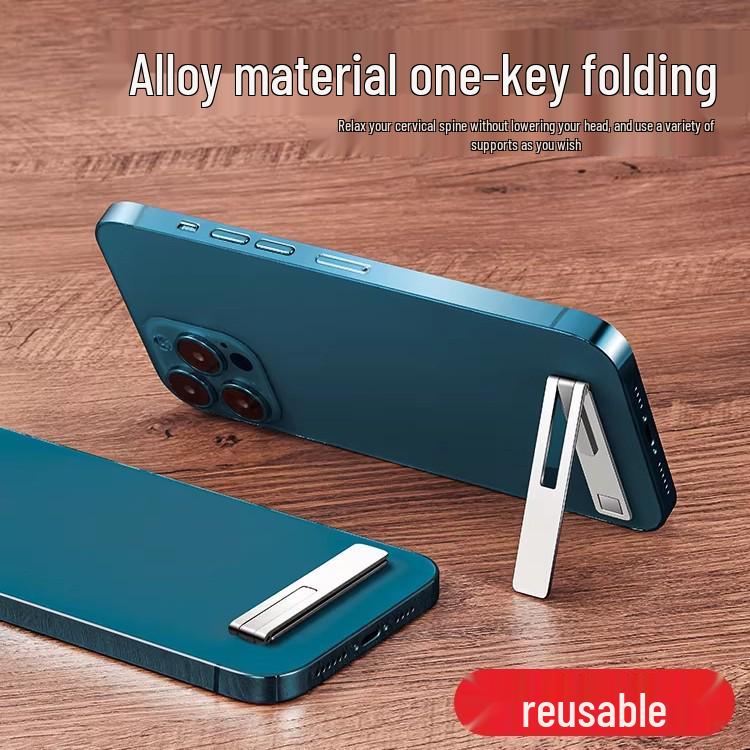 Invisible Desktop Phone Holder and Stand with Metal Ring Buckle - Portable, Adhesive Back Support