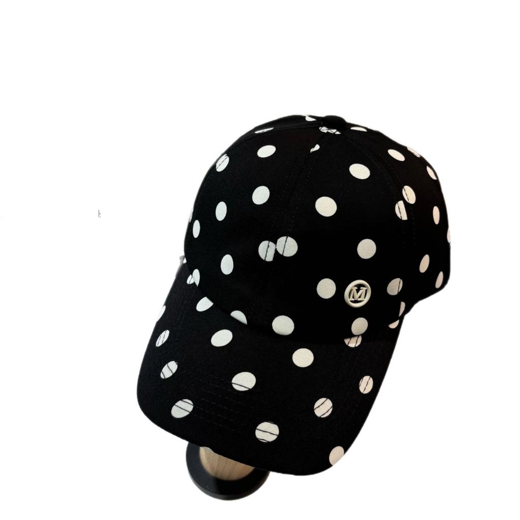 M French Retro Monroe Polka Dot Baseball Cap Spring and Summer New Versatile Sweet Polka Dot Cap Outdoor Casual Cap