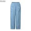 Women Casual Elastic Waist Loose Summer Croppe Pants
