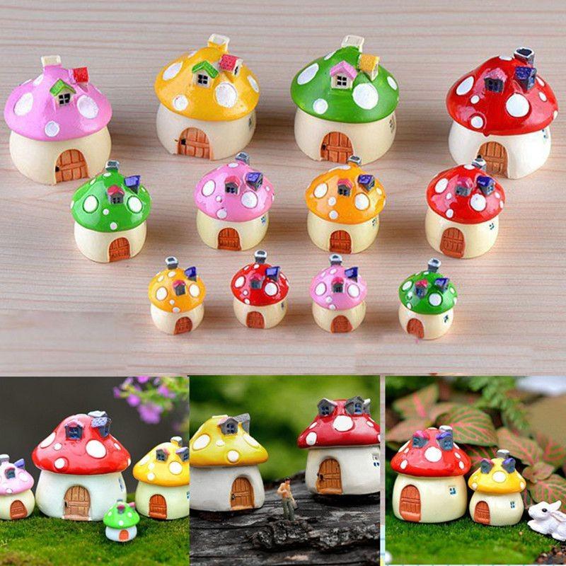 Mushroom Resin Diy House Castle Garden Craft Decor Miniature Micro Art Landscape