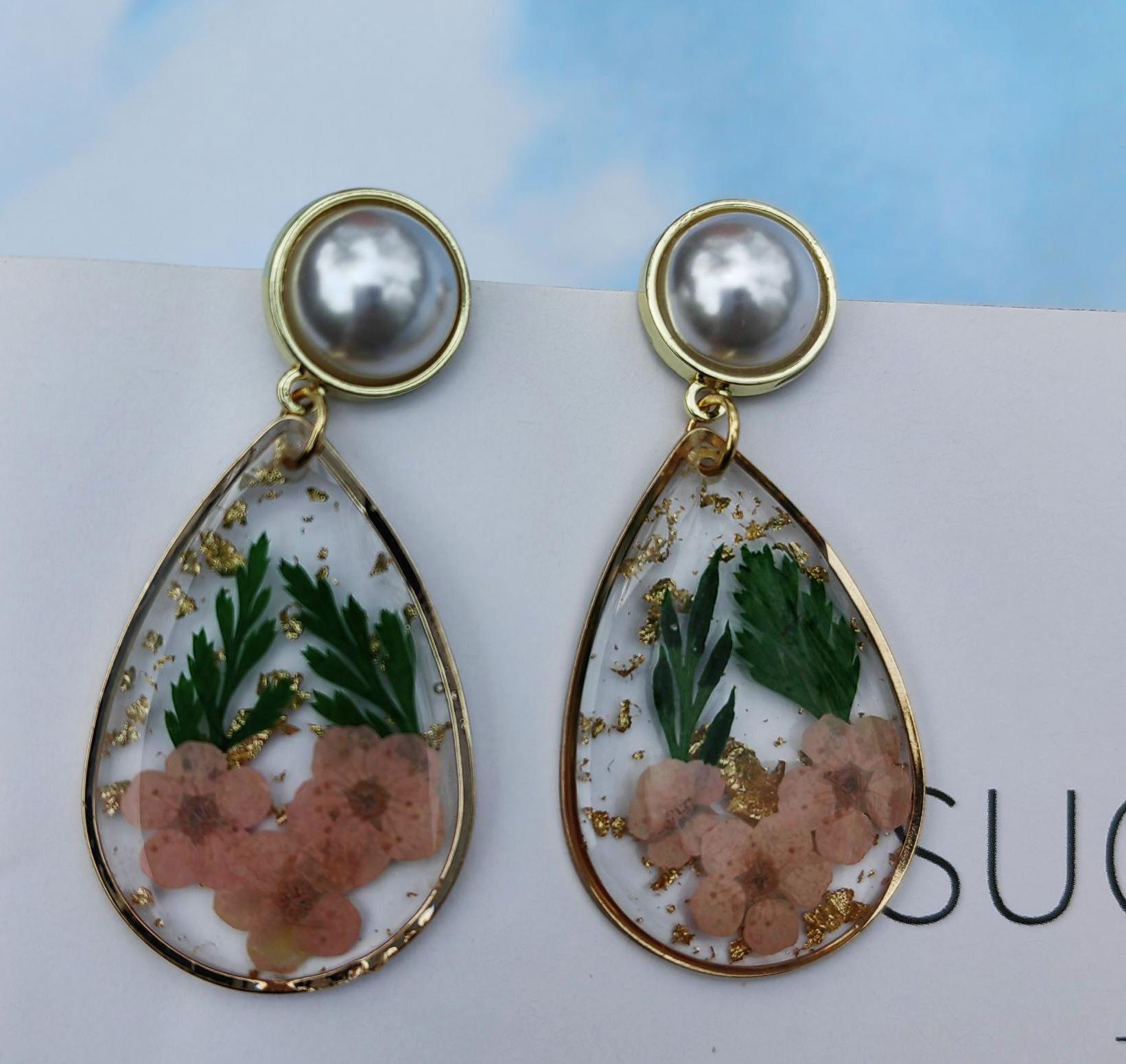 Spring Tassel Dried Flower Earrings - Preserved Floral Summer Style, Sweet Travel Jewelry