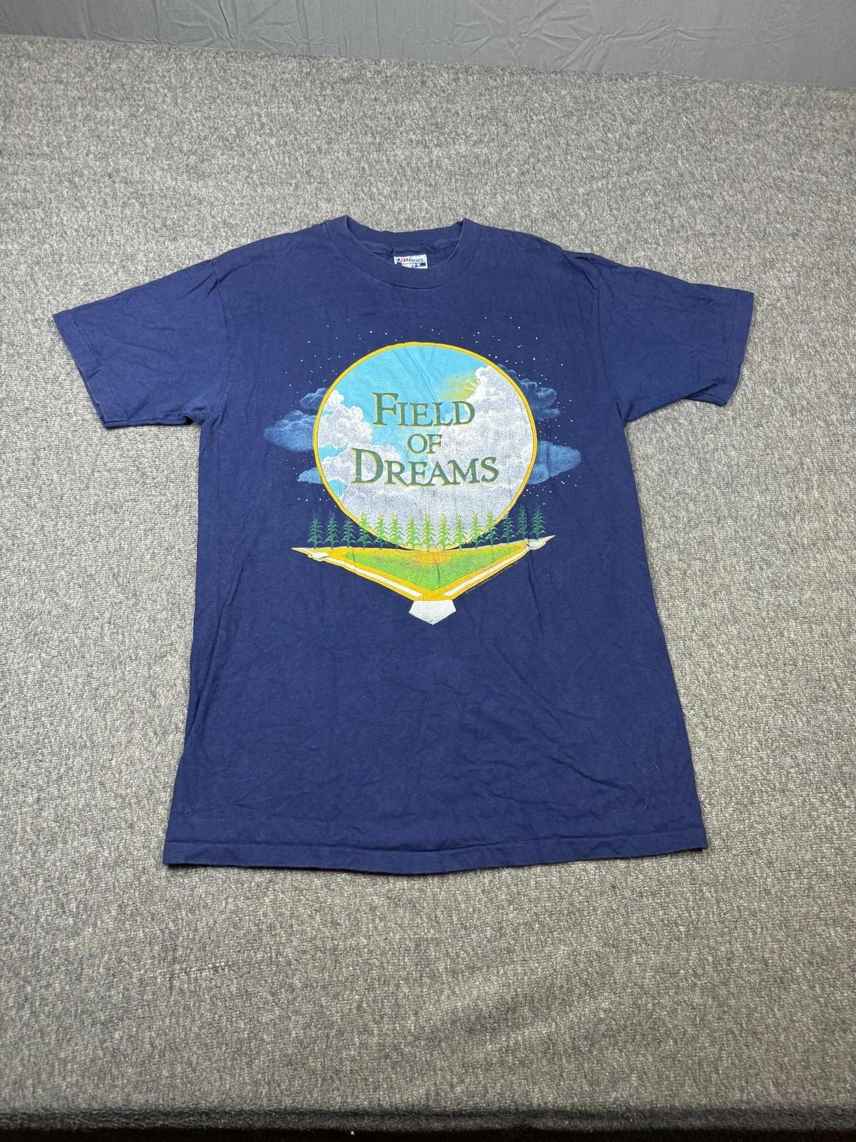 

Vintage Field Of Dreams Shirt Mens Large Blue Movie Baseball Hanes 80s Tee 1989 2XL
