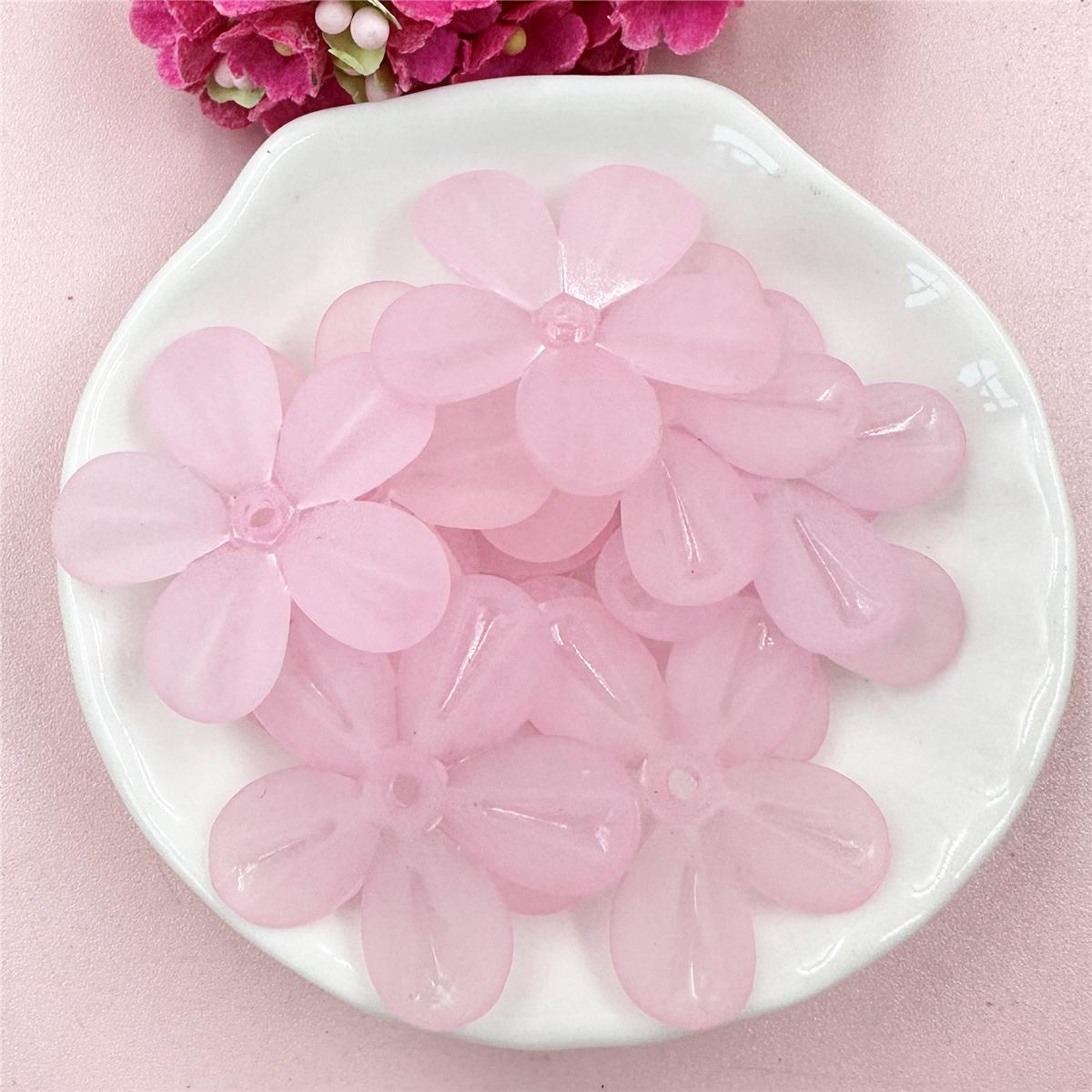 

10 шт. 29 мм акриловые матовые цветочные бусины россыпью для изготовления украшений своими руками головные уборы телефонная цепочка ручная работа розовый