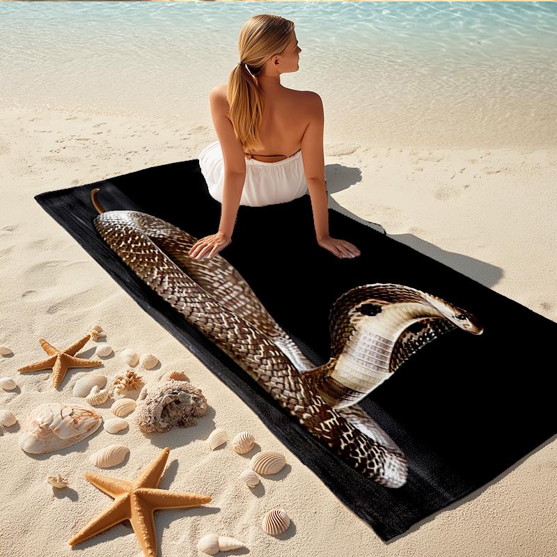 1Pc Snake Art Beach Towel, Quick Dry, Multi-Use for Beach Pool Gym Yoga Home Travel, Christmas, Halloween, Xmas Gift M928415