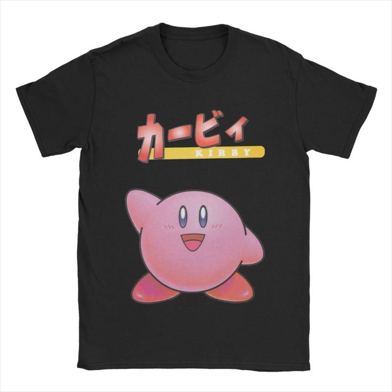 

Kirbys Retro Japanese T-Shirts Men Women Nostalgia Childhood ACT Game Awesome Pure Cotton Tees Round Neck T Shirt Clothes 110