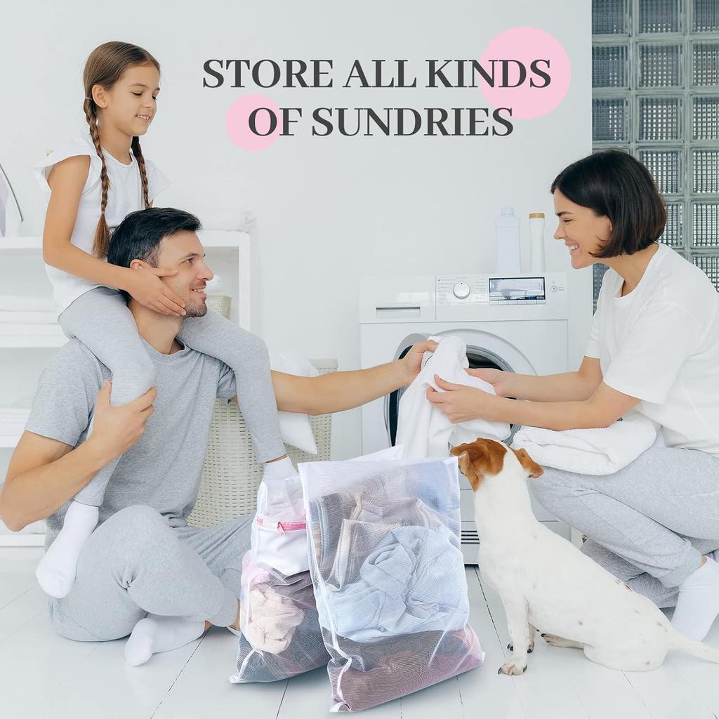Nuenen 36 Pieces Mesh Laundry Bags Fine Mesh Wash Bags with Zipper Machine Washable Lingerie Bags for Washing Delicates Clothes Garment Underwear