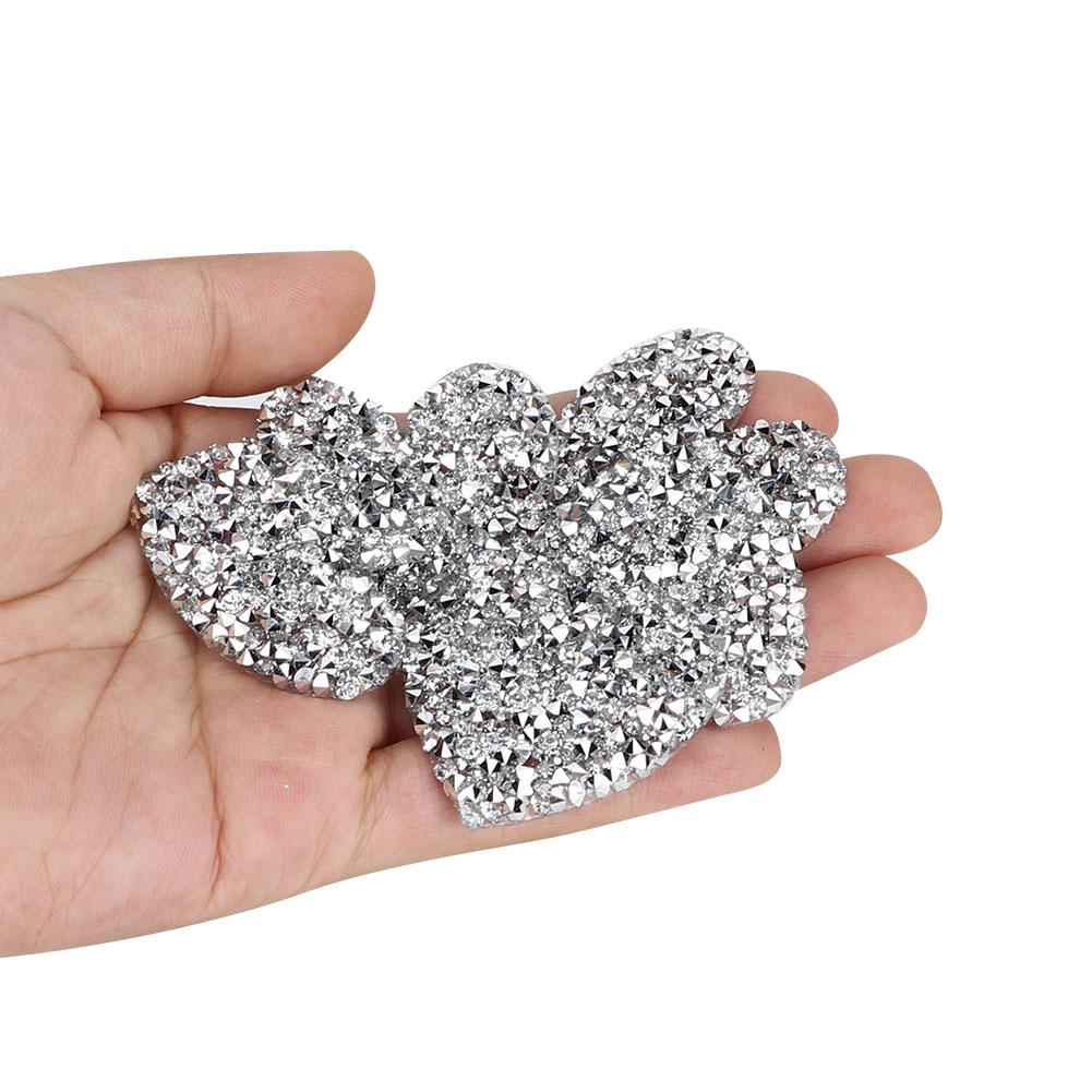 10PCS Hrt Shaped Rhinestones Applique 4cm Hot Fix Rhinestones Clothing Accessories Shoes Decoration