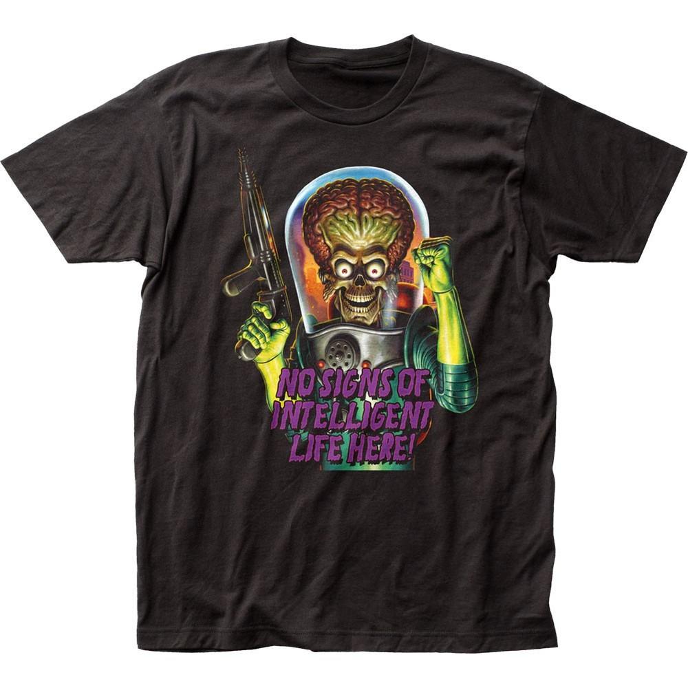 

Mars Attacks Intelligent Life Mens T Shirt Classic Pop Culture Movie Tee Black Unisex T-Shirt XL