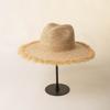 Spring and summer new light board raffia grass grinding burr edge jazz straw hat outdoor shading travel sun protection beach straw hat