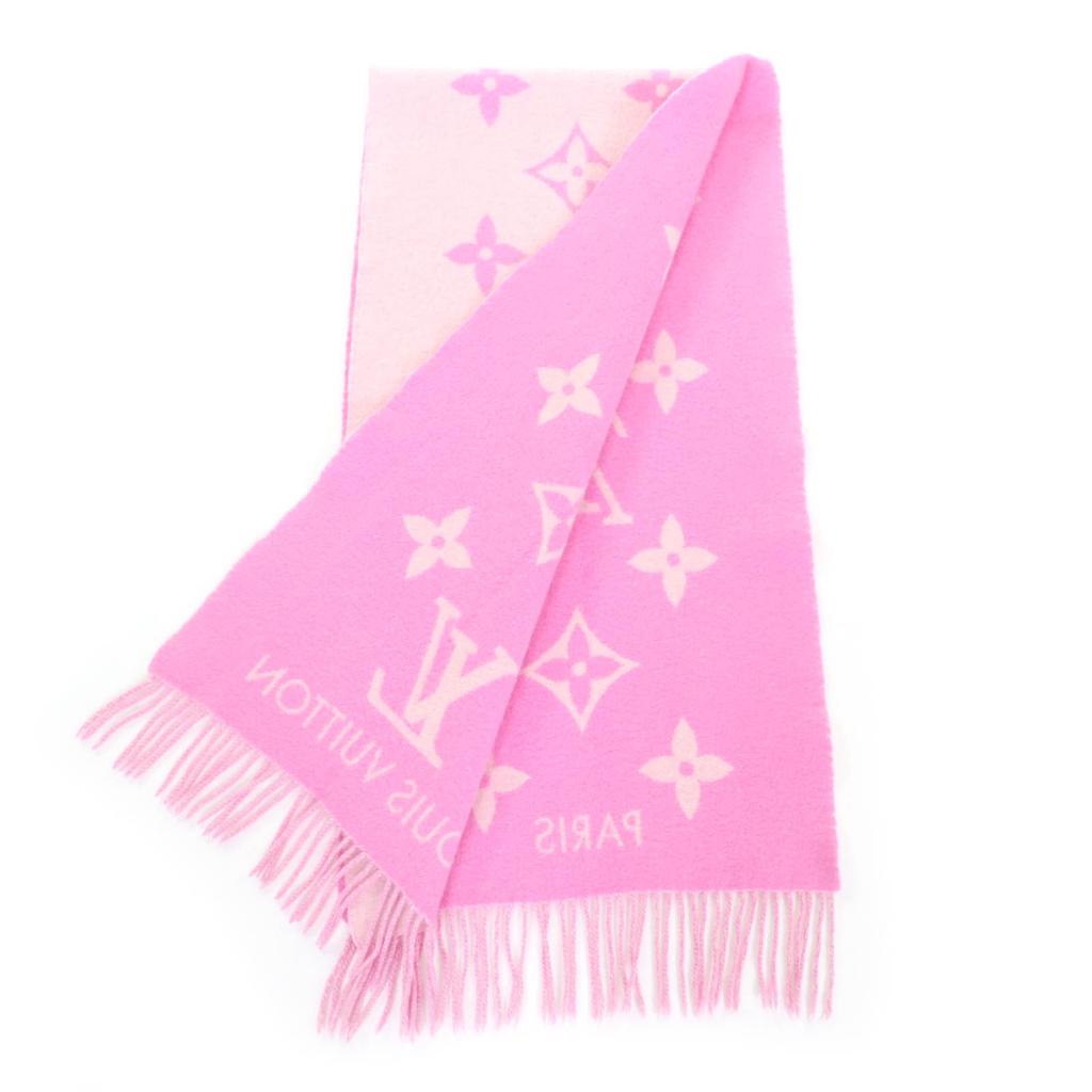 Great LOUIS VUITTON Scarf Escalp Reykjavik pink cashmere Women M76066 Used