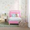 Kids Bed Frame with Headboard Pink 70 X 140 Cm Fabric