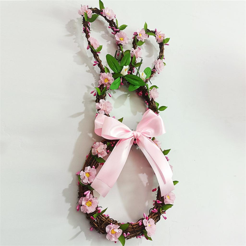 Zajączek Wielkanocny Wianek Dekoracja Domu Wisior Kreatywny Ręcznie Robiony Krąg z Winorośli Wiszący na Drzwiach