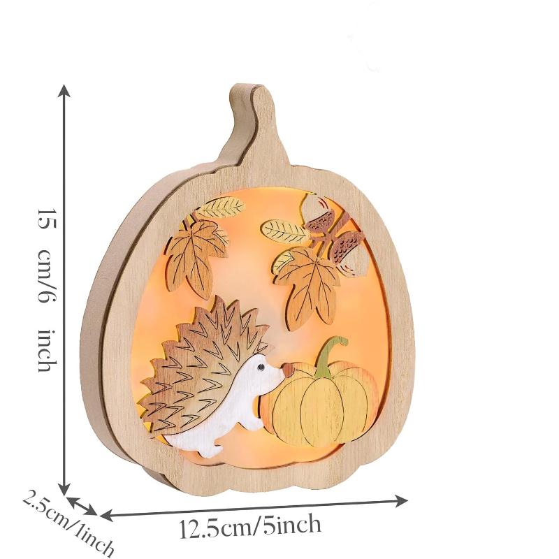 

Autumn Wooden Carving Ornaments Farmhouse Rural Harvest Festival Pumpkin Maple Leaf Dining Table Wooden Crafts Ornaments тыква