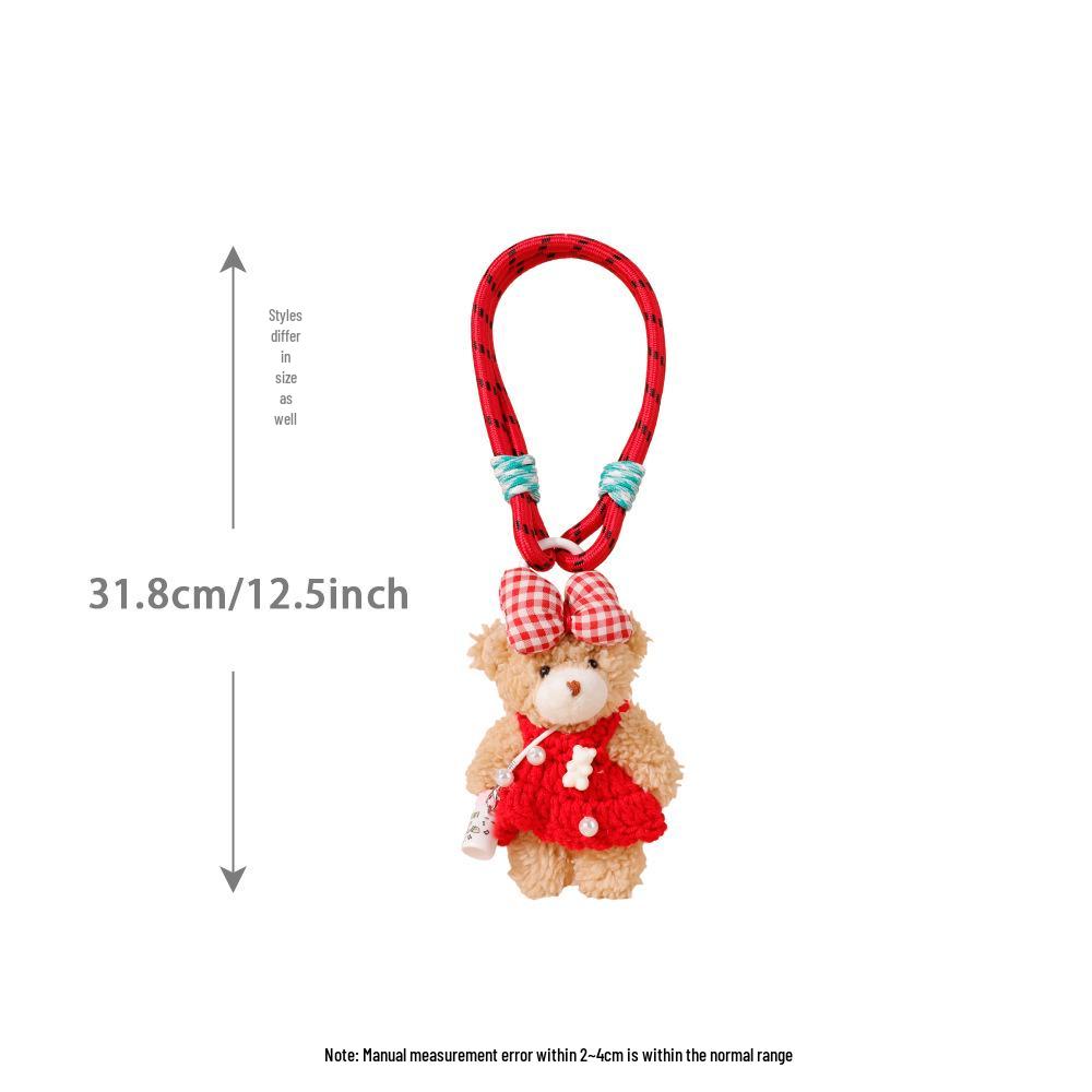 Adorable Puppy Plush Pendant Keychain - Cute Bag Charm for Couples