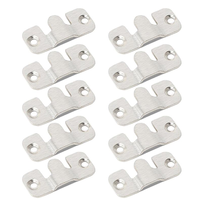 10pcs Heavy Duty Stainless Steel Wall Hook For Home Office Strong Load Capacity Mounting Bracket Hanging Buckles