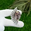 925 Silver Oval Coconut Jasper Stone Bezel Birthday Elegant Boho Pendant Jewelry