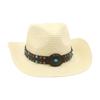 Western Cowboy Hat Famous Wind Beach Travel Straw Hat Hand-Woven Breathable Straw Hat