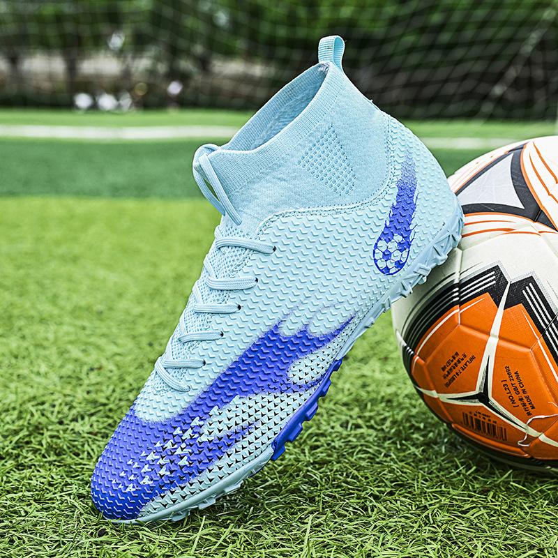 Football Shoes Boys Broken Nails Spikes Male Female Adult Student High Top Lawn Sneakers Competition Training Shoes