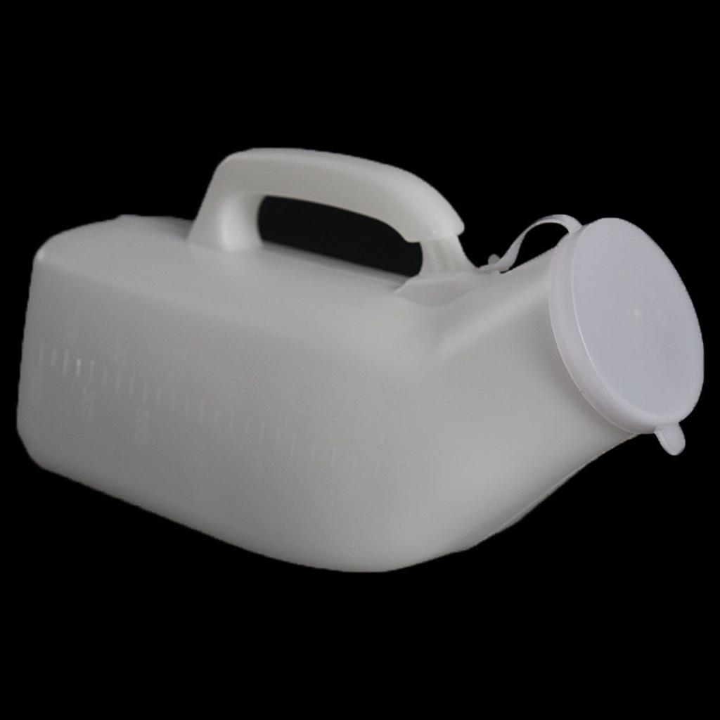 Portable Urinals for Men with Lid Travel Toilet Reusable 2000ml Male Urinal Pee Bottles Mens Potty for Elderly Driving Car